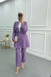 Beaded Three Piece Suit Lilac