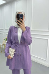 Beaded Three Piece Suit Lilac