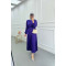 Sare Fashion Pleated Skirt Set with Stone Neck Purple