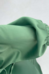 Sare Fashion Pleated Skirt Set with Stone Neck Emerald Green