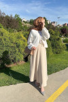 Sare Fashion Brooch Kimono Set Beige