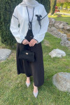 Sare Fashion Brooch Kimono Set Black