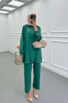 Sare Fashion Brooch Shiny Two Piece Set Green