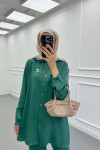Sare Fashion Brooch Shiny Two Piece Set Green
