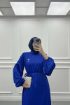 Brooch Satin Dress Saxe Blue