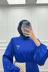 Brooch Satin Dress Saxe Blue