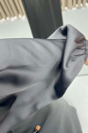 Brooch Satin Dress Black