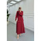 Sare Fashion Brooch Satin Suit Claret Red