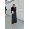 Sare Fashion Brooch Satin Suit Black
