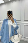 Plus Size Double Jacket Light Blue