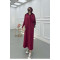 Sare Fashion Gathered Collar Stone Detailed Tunic Dress Burgundy