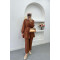 Drawstring Pocket Stone Suit Brown