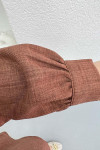 Drawstring Pocket Stone Suit Brown
