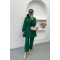Gathered Pocket Stone Suit Emerald Green