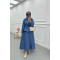 Sare Fashion Pleated Skirt Set Dark Blue
