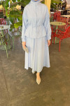Sare Fashion Gathered Skirt Set Blue