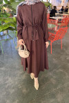 Sare Fashion Pleated Skirt Set Plum