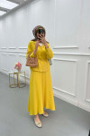 Sare Fashion Pleated Skirt Set Yellow