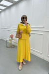 Sare Fashion Pleated Skirt Set Yellow