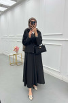 Sare Fashion Pleated Skirt Set Black