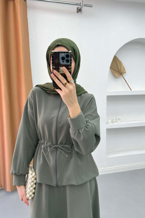 Pleated Skirt Set Soft Green