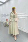 Sare Fashion Pleated Skirt Set Soft Green