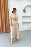 Pleated Skirt Set Stone