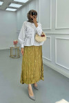 Sare Fashion Pleated Shirt White