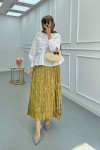 Sare Fashion Pleated Shirt White