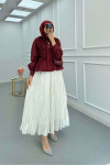 Sare Fashion Pleated Shirt Claret Red
