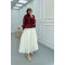 Sare Fashion Pleated Shirt Claret Red