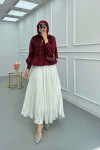 Sare Fashion Pleated Shirt Claret Red