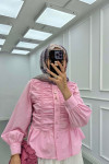 Sare Fashion Pleated Shirt Pink