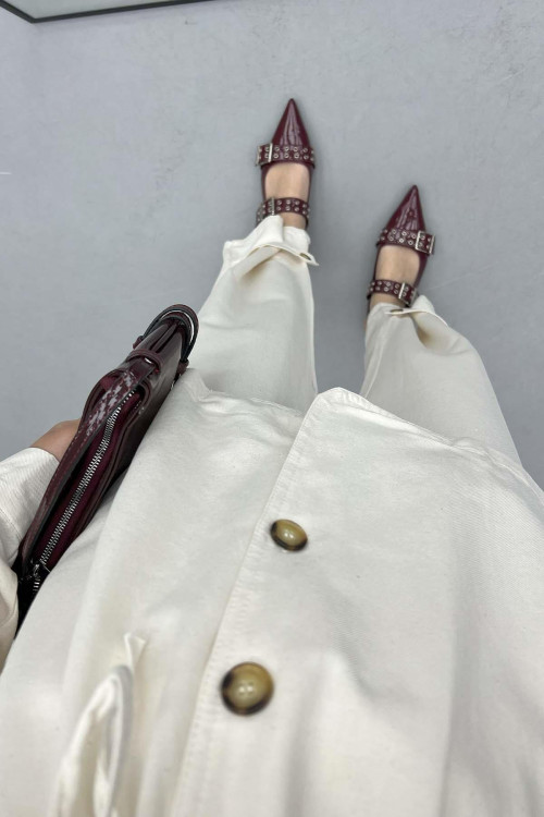 Gathered Belt Detailed Suit Beige
