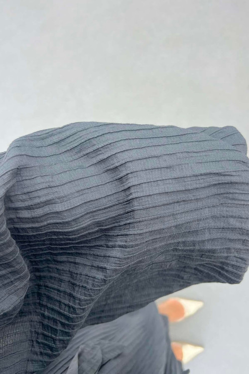 Sare Fashion Cross-Piece Belted Lined Dress Anthracite