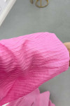 Sare Fashion Pink Cross-Binding Belted Lined Dress