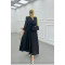 Sare Fashion Cross-Piece Belted Lined Dress Black