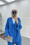 Linen Suit with Jacket Blue