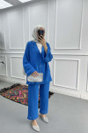 Linen Suit with Jacket Blue