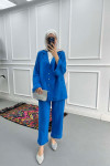 Linen Suit with Jacket Blue