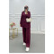 Sare Fashion Oysh Belted Suit with Pocket Detail, Burgundy