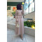 Sare Fashion Pocket Detailed Pleated Skirt Set Beige