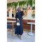 Sare Fashion Pocket Detailed Pleated Skirt Set Navy Blue