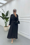 Sare Fashion Pocket Detailed Pleated Skirt Set Black
