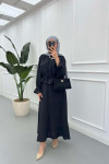 Sare Fashion Pocket Detailed Pleated Skirt Set Black