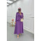 Sare Fashion Pocket Detailed Skirt Suit Lilac