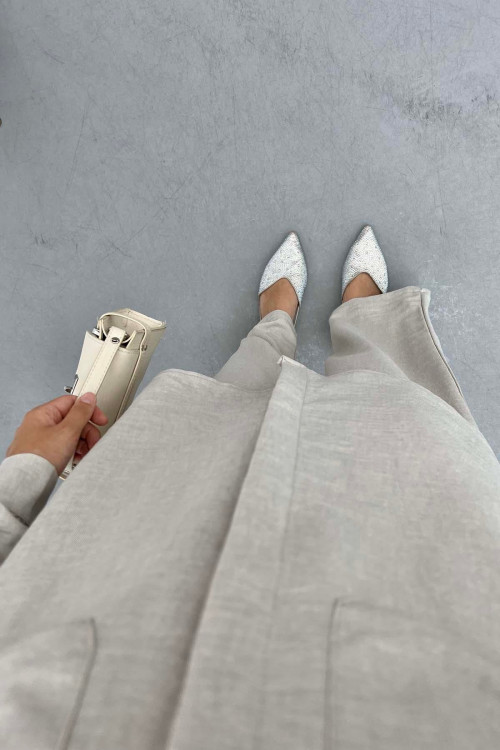 Pocket Detailed Shirt Set Stone