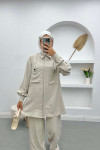 Pocket Detailed Shirt Set Stone