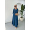 Sare Fashion Denim Dress with Pocket Detail Navy Blue