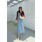 Sare Fashion Denim Vest Dress with Pocket Detail Blue